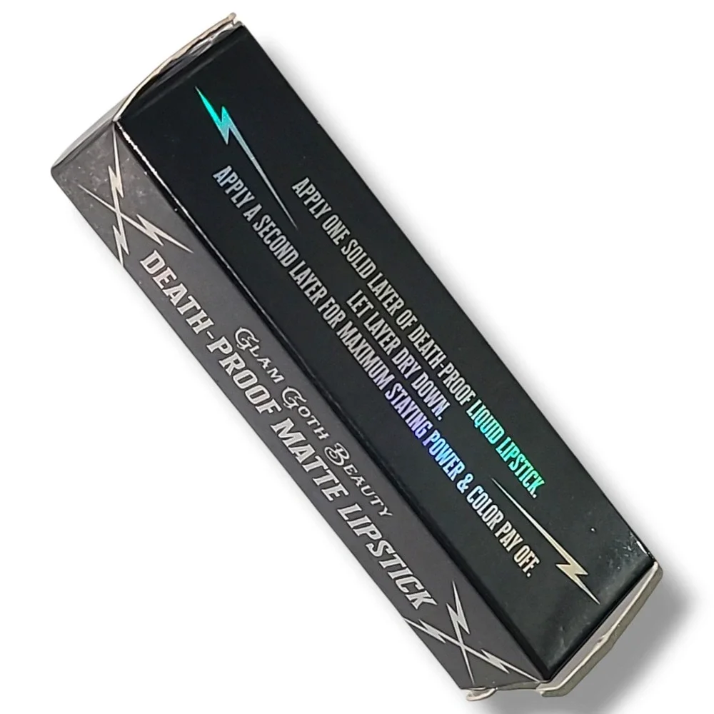 Glam Goth Beauty Nightmare Death-Proof Matte Liquid Lipstick 8ml NIB Black
